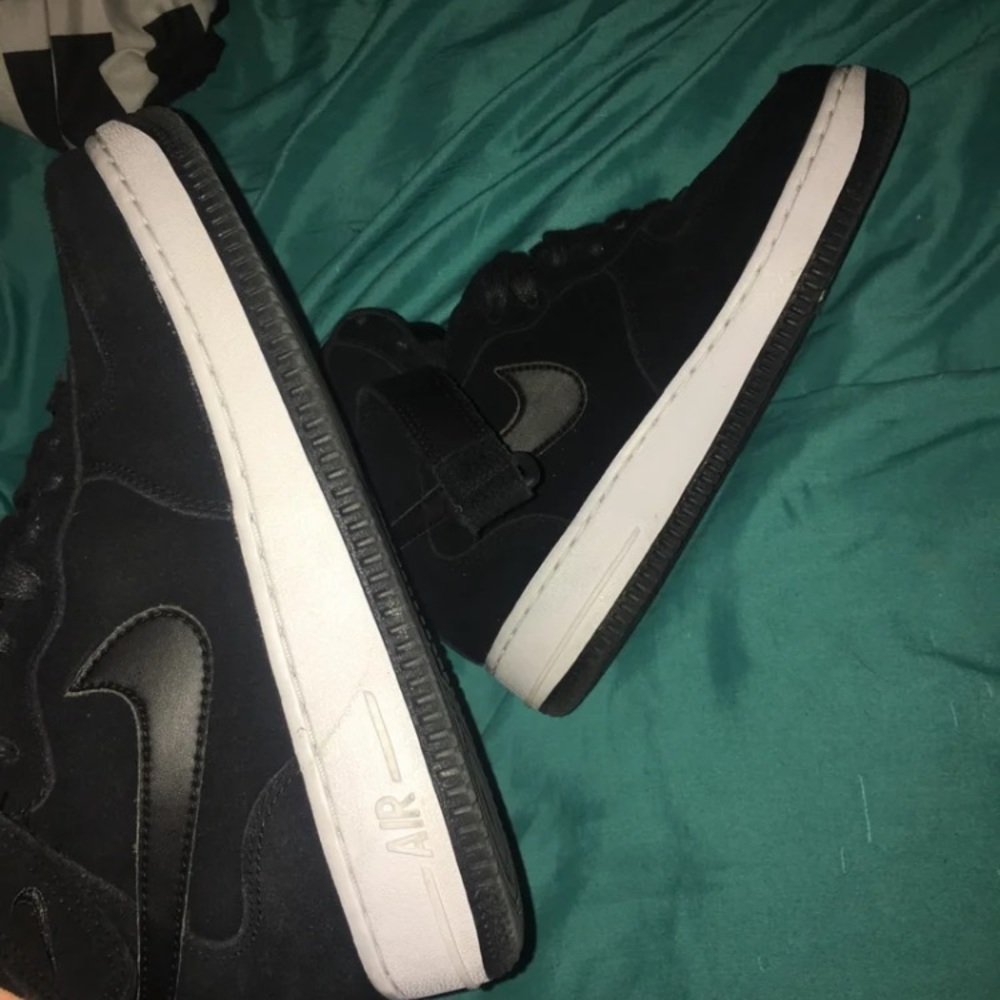Black suede Air Force 1s